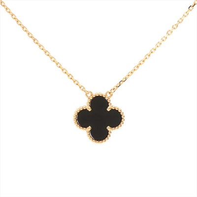 Van Cleef & Arpels Vintage Alhambra Onyx Halskette 750(YG) 5,2g VCARA45800