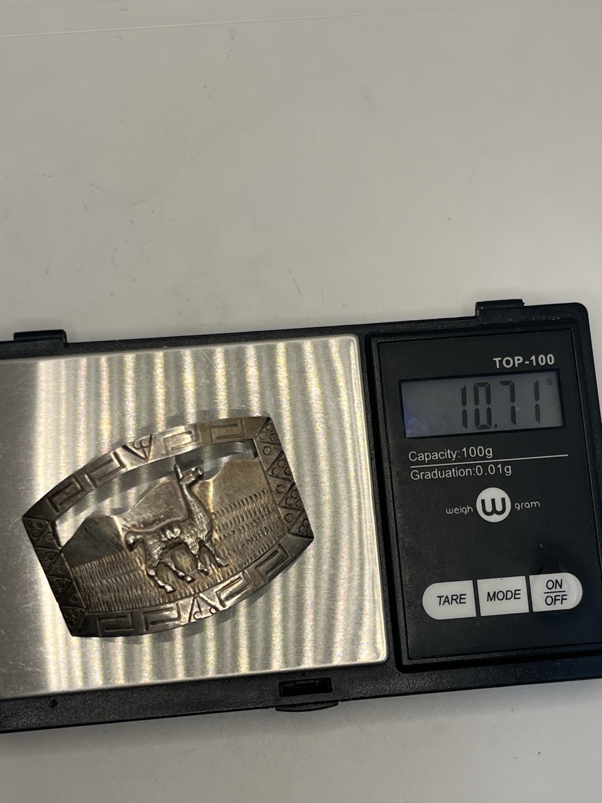 Peruvian llama sterling silver rectangle brooch p… - image 16