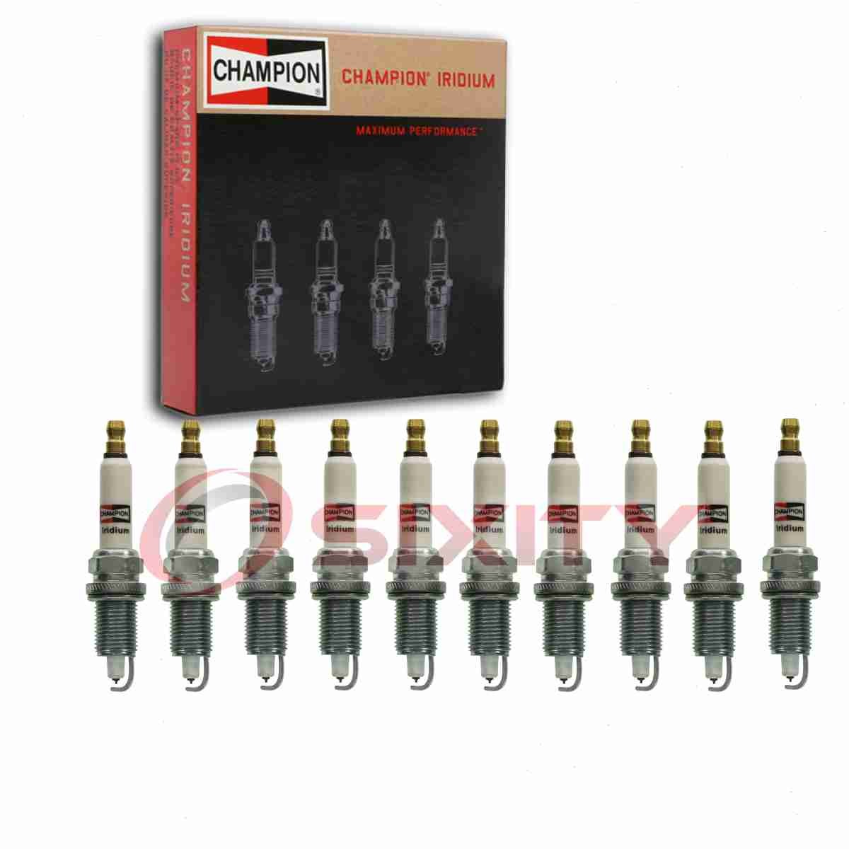10 pc Champion Iridium Spark Plugs for 1992-2006 Dodge Viper 8.0L 8.3L V10 rf