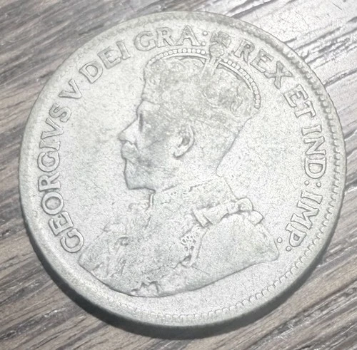 1936 Canada 25 Cents Silver Coin *Low Mintage*