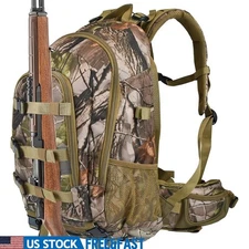 Hunting Backpack 40L W/ Rifle Holder Ergonomic Padded Waterproof Rain Cover New