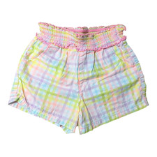 GARANIMALS-Girls Pastel Plaid 100 Cotton Shorts-Comfy Elastic Waist-5T Preowned