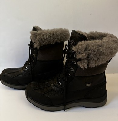 UGG Adirondack Women's Ankle Snow Boots Waterproof Black/Gray Size