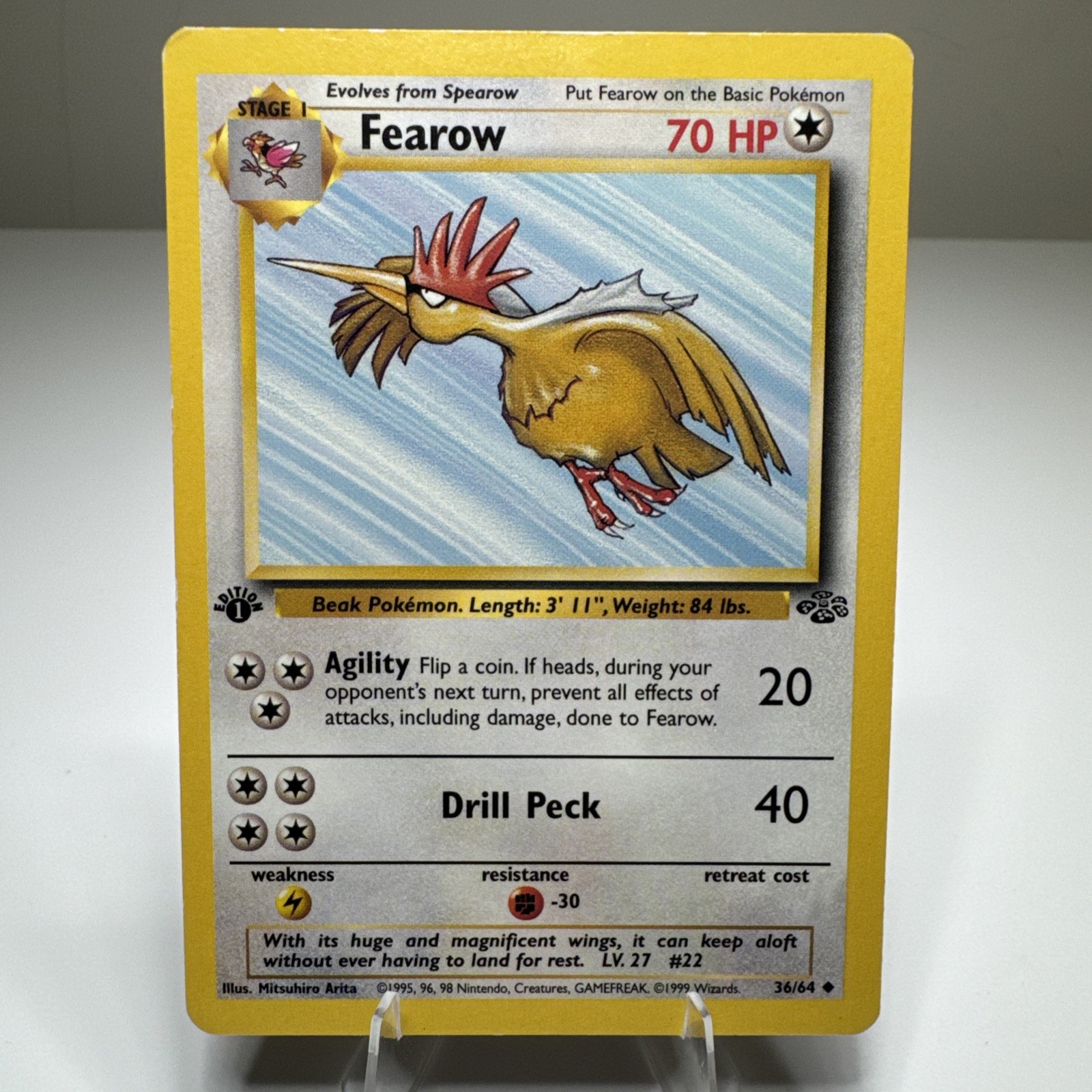 Fearow 36/64 1st Edition Jungle Pokemon Card MP