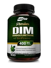 NutriFlair DIM Supplement 400mg Diindolylmethane 120 Capsules, Exp:01/26