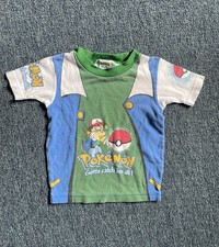 Vtg 90s T-Shirt Pokemon Ash Aop All Over Print Kids 8 Pokemon Master Rare