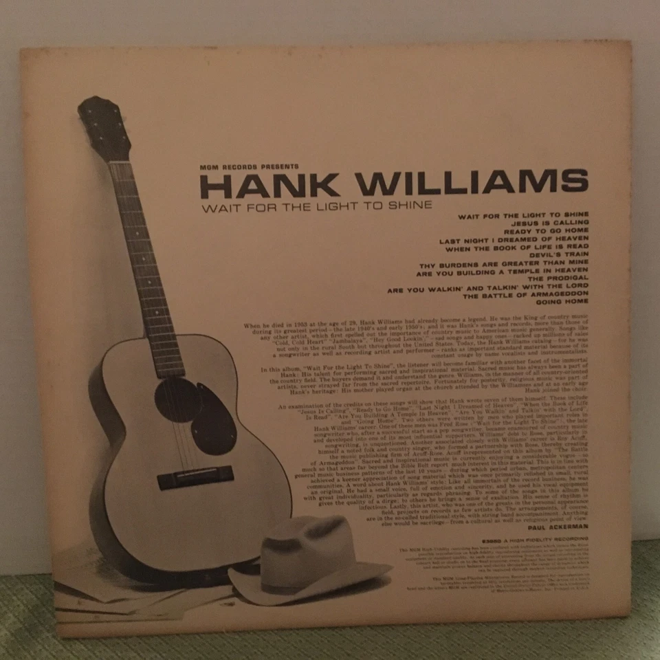 HANK  WILLIAMS          LP     WAIT  FOR  THE  LIGHT  TO  SHINE   Foto 2 de 4