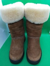UGG Australia Brown Leather Sheepskin Cuff Boots F80081 Women's Size 7