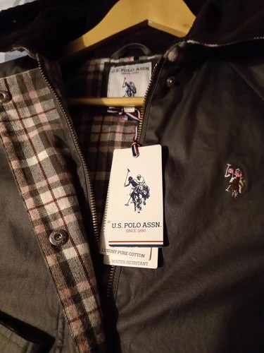 U.S. Polo Assn Ladies Brown Chimera Waxed Equestrian Parka Jacket Coat Size S - Picture 2 of 5