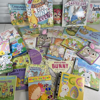 Random Lot of 15 Children's Easter Spring Egg Bunny Picture Books