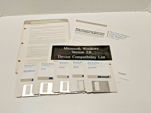Logiciel original vintage Microsoft Windows Presentation Manager 2.0 1987 3,5"