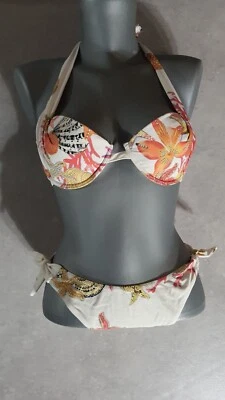Maillot de bain coquillages- paréo pain de sucre orange - Photo 1/3