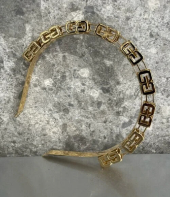 【GIVENCHY】g cube gold-tone headband New) Givenchy G Cube Golden Yellow Headband w/ Givenchy Dust
