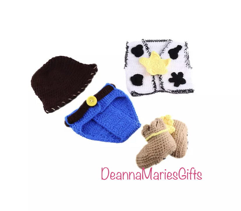 Newborn Crochet Outfit Woody Baby Photography Photos