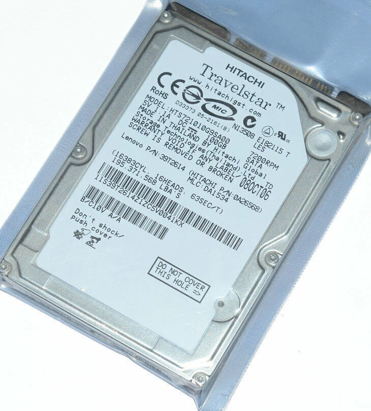 Hitachi 100GB 7200RPM 16MB 2.5" SATA Laptop Hard Drive HTS721010G9SA00 - Image 2 of 4