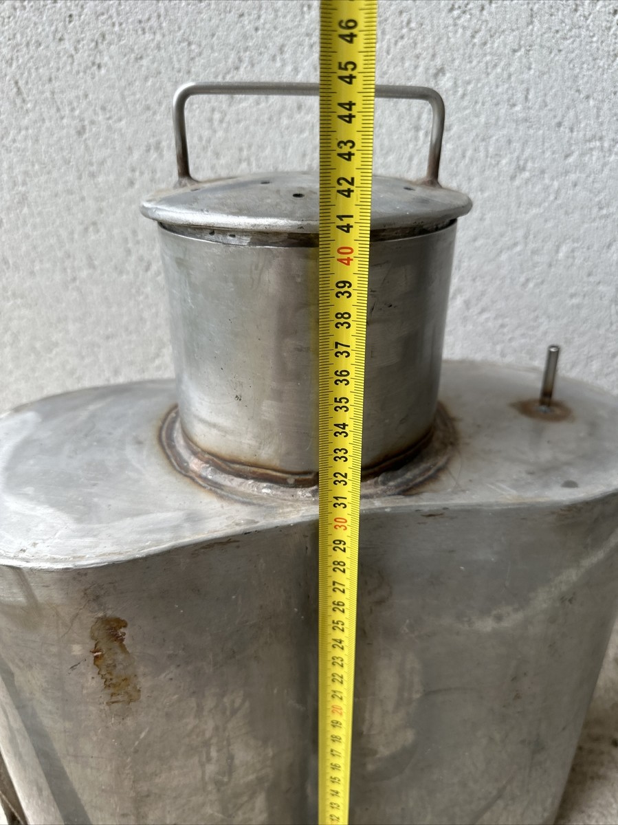 Ancienne Goujonnière / Seau à Vif En Inox - Panier De Pêche Eau Douce