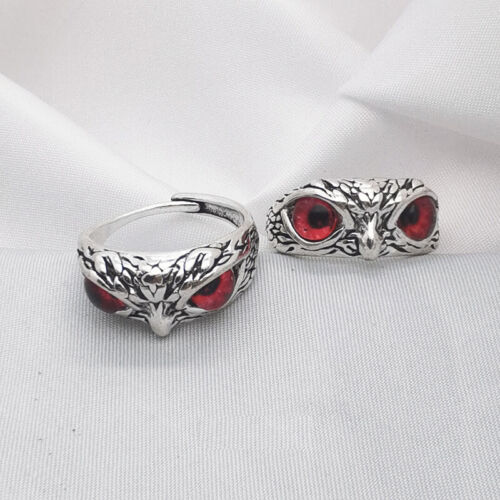 Owl Devil's Eye Ring Vintage Creativity Exaggerated Animal Adjustable Opening - Picture 17 of 22