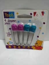Vintage The First Years Winnie The Pooh Stainless Steel Diaper Pins 1996 Avon