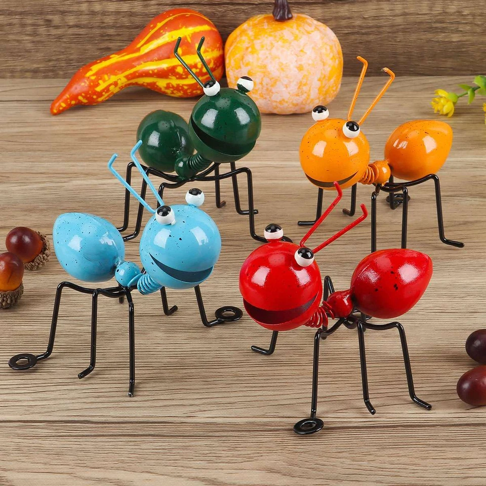 Arte de jardín al aire libre escultura de metal adorno de hormigas lindo insecto jardín césped decoración Foto 3 de 4