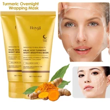 2 Set Turmeric Collagen Overnight Wrapping Peel Off Facial Mask 75g Lifting Mask