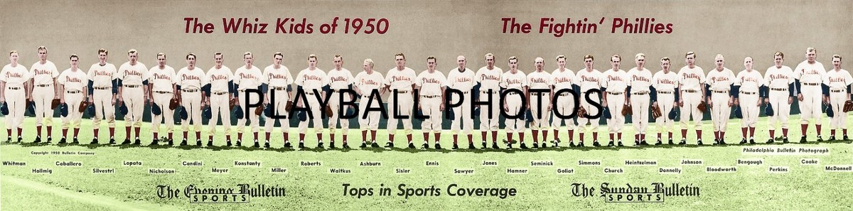 1950 Philadelphia Phillies (Whiz Kids) 4x16 team Colorized Print 