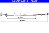 ATE 24.3727-0671.2 Seilzug, Feststellbremse Passend FüR Fiat Ford