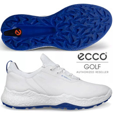 ECCO BIOM H5 MENS LEATHER WATERPROOF GOLF SHOES / WHITE / 2026 MODEL