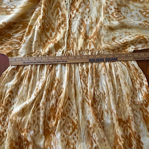 DESTINATION 365 Yellow Boho DRESS S Oversized Maxi Prairie Ikat Lagenlook Artsy - Picture 20 of 21