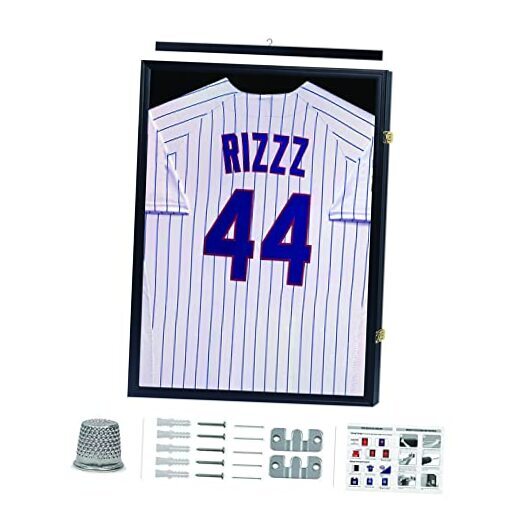 Jersey Display Case Jersey Frame Large Shadow Box Gold Locks with Wood Hanger-image