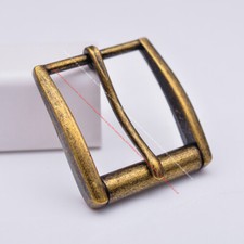 Retro Brass Plated Men Single Prong Pin Leather Belt Buckle Replacement Fit 40mm