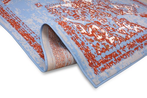 Used Bohemian 2'x4', Hellblau, Übergang Marokkanischer Orientteppich - 512 - Bild 6 von 7