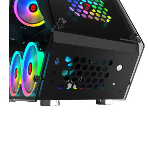 Micro ATX Computer Gaming Case Tempered Glass Gaming Computer Special-Shaped - Picture 11 of 11