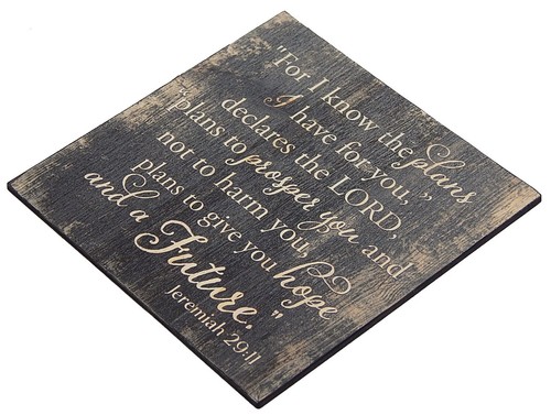 Jeremiah 29:11 For I Know The Plans Scripture Farmhouse Sign Shelf Sitter 5 x 5" - Picture 4 of 4