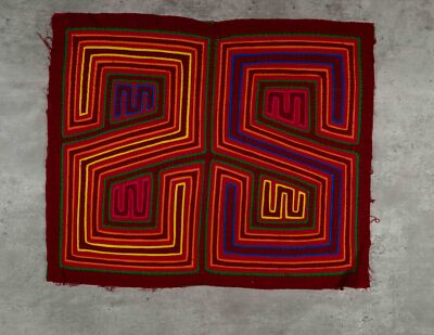 Maroon Red And Yellow Classic Design Kuna Mola | eBay