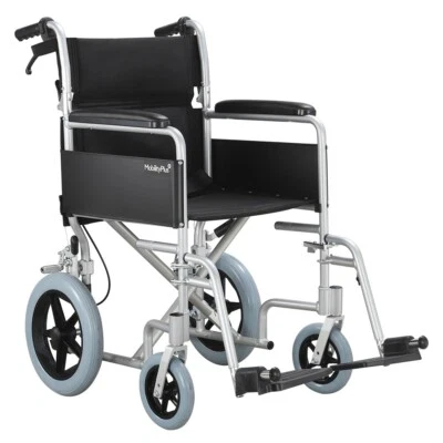 NEW MobilityPlus+ Traveller Lightweight Folding Transit Wheelchair Aluminium