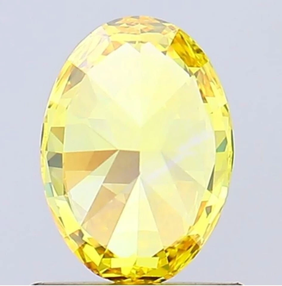 Lab Grown Diamond IGI Certified OVAL Cut HPHT 1.00ct FANCY VIVID YELLOW VVS2 - Image 4 of 4