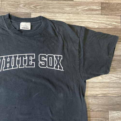 Vintage Adidas Chicago White Sox Shirt Men’s Large Solid Black MLB Double Sided - Picture 6 of 8