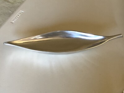 CRATE & BARREL TORREY LEAF METAL SERVING TRAY INDIA 15 