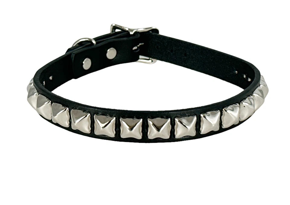 Gargantilla Clásica Gótica Cuello Punk Tachonado Cuero Genuino Hecha en Estados Unidos Estilo Años 70 Foto 3 de 4
