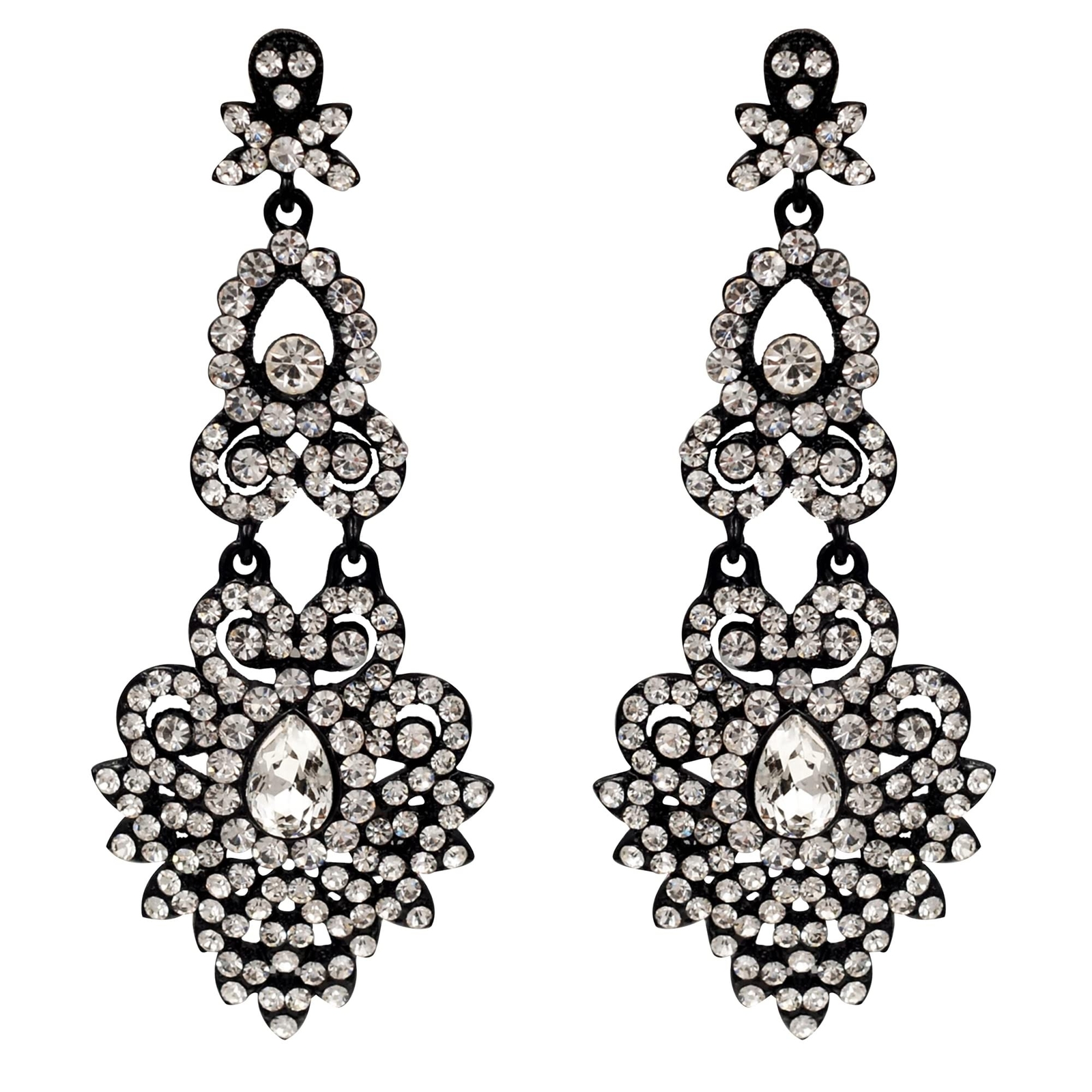 Austrian Crystal Rhinestone Chandelier Drop Earrings for Weddings and Proms