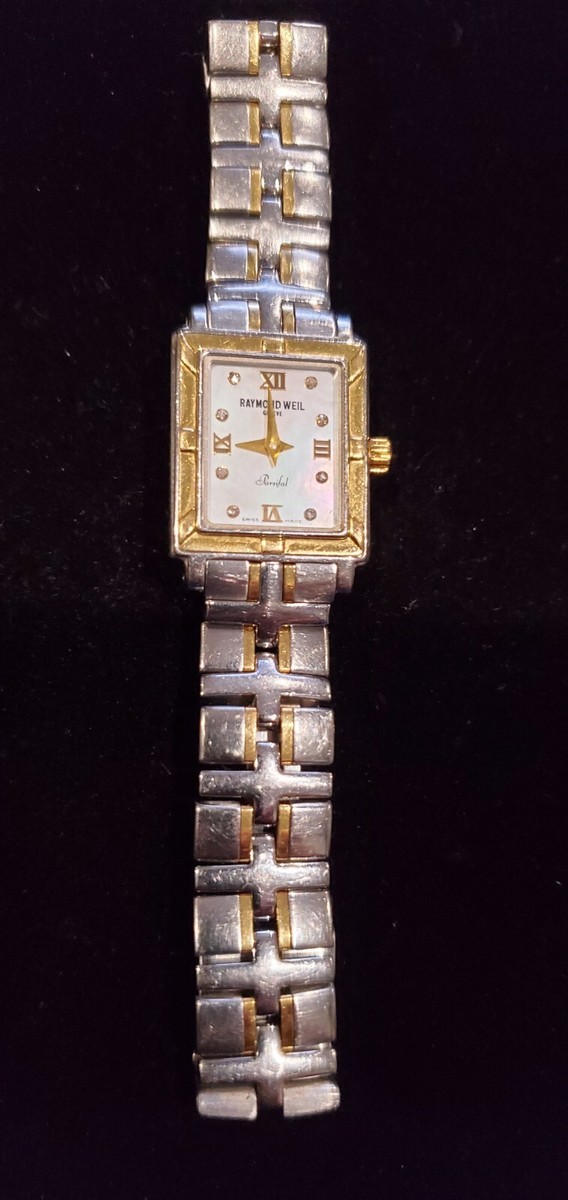 Vintage Raymond Weil 9630 Parsifal Mother Of Pearl Dial Diamonds