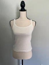 Splendid X Cella Jane Blog Women's Cream Striped Tank Top size Medium
