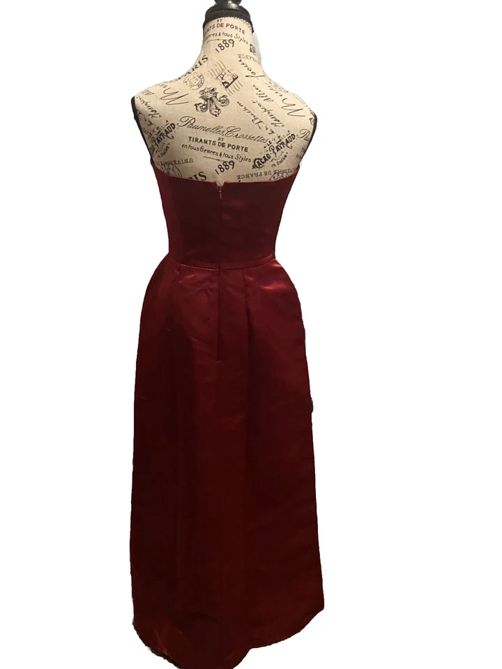 Bustier Strapless Red Maroon Gown- Petite-Size 4- From My Closet-smoke Free Home - Image 4 of 4