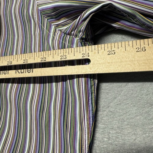 Tailorbyrd Shirt Men’s Large Multicolor Striped Long Sleeve Flip Cuff Button Up - Imagen 4 de 8