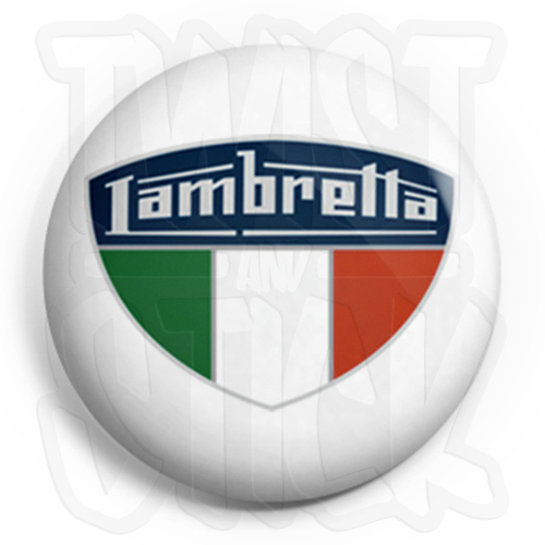 Lambretta Italian Shield - Button Badge - 25mm Badges with Fridge Magnet Option - Picture 1 of 1