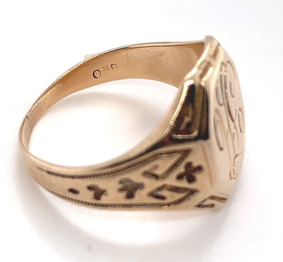 [Carat Weight] Ct No Stone Signet Ring 10k Solid Yellow Gold - Image 4 of 4