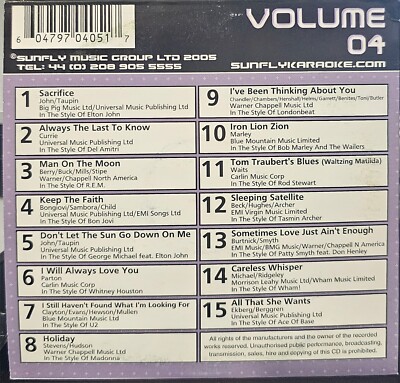 SF004                 SUNFLY KARAOKE CDG VERY RARE, NOT SOLD IN THE USA LOT UK