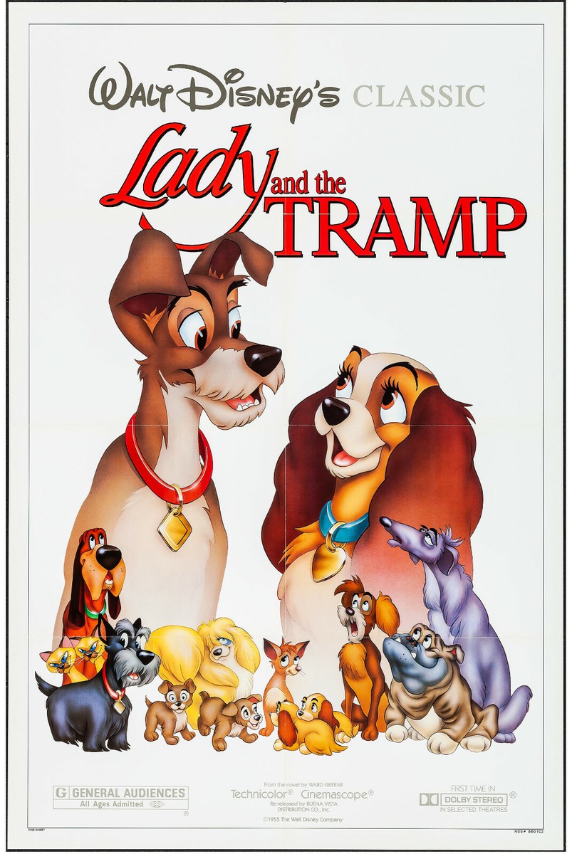 LADY AND THE TRAMP original DISNEY 27x41 one sheet movie poster | eBay