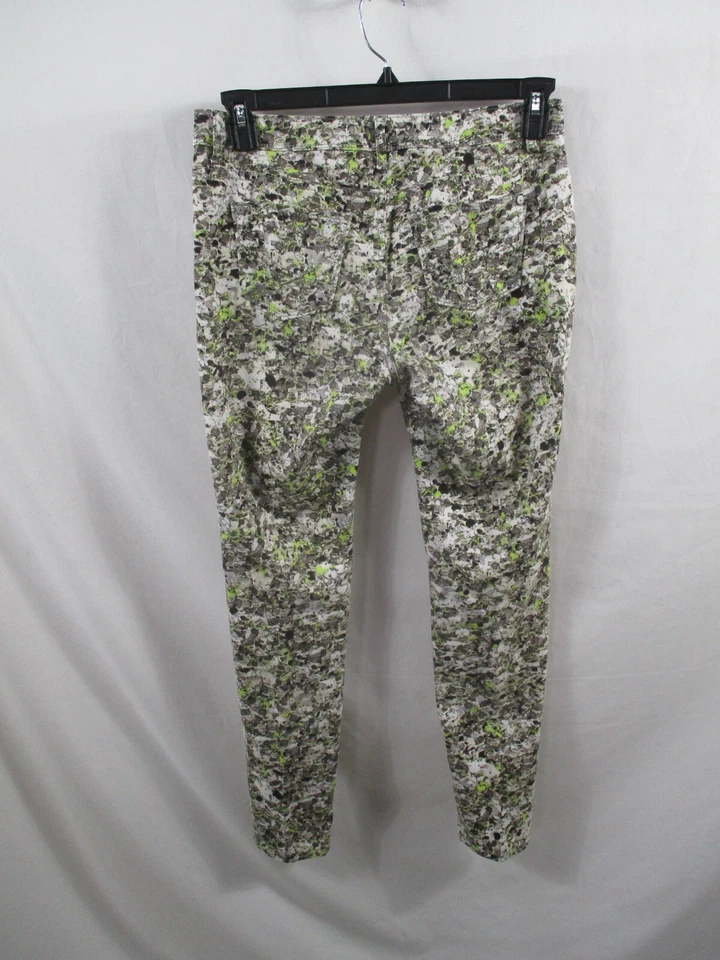 Pantalones para mujer Simply Vera Wang 4 chinos verdes ajustados bolsillos con cremallera botón algodón Foto 4 de 4