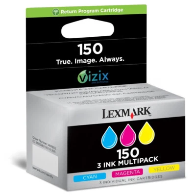 3 x Original Lexmark 150 MultiPack S315 S415 S515 S615 Pro750 Pro915 -- in Foil - Photo 1/4